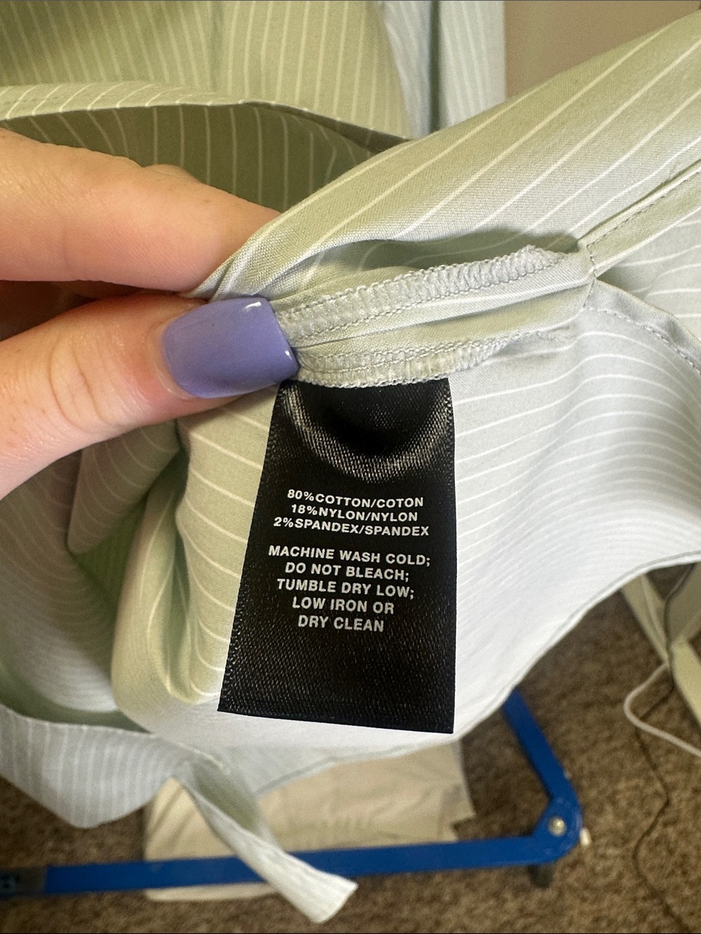 Lafayette 148 New York Pale Mint Pinstripe Relaxed Tunic - Picture 3 of 4